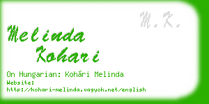 melinda kohari business card