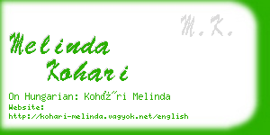 melinda kohari business card